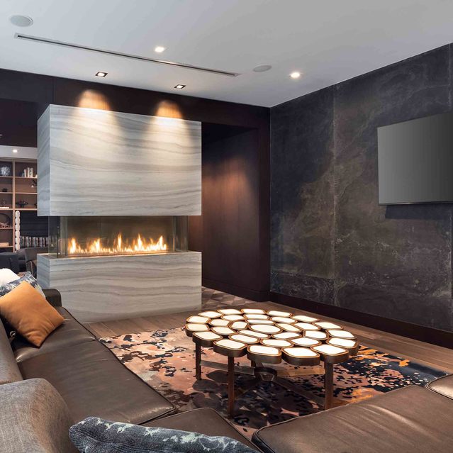 Instrata Pentagon City - Cozy Clubroom with Fireplace and Television 