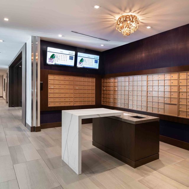 Instrata Pentagon City -  Mailroom with Ambient Lighting