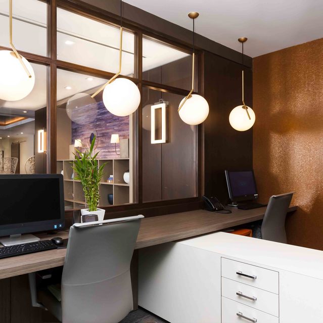 Instrata Pentagon City - Office Space with Computers and Pendant Lighting